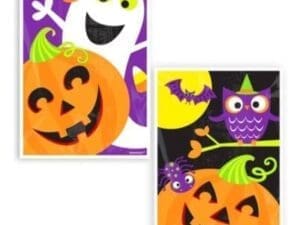Amscan 6 in. X 4 in. Halloween Plastic Treat Bag Assortment (80-Count, 5- Pack)