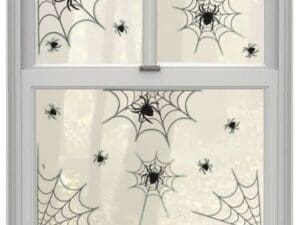 Amscan Halloween Spiders and Webs Vinyl Window Clings 14 Pieces