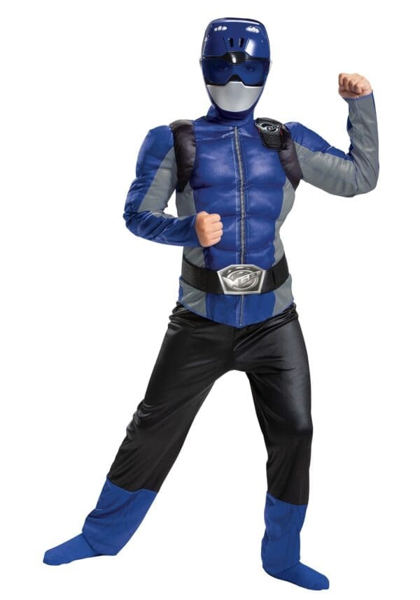 Boy's Blue Ranger Muscle Halloween Costume - Beast Morphers