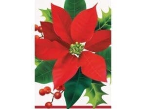 Holiday Poinsettia Paper Guest Napkins 16 Ct