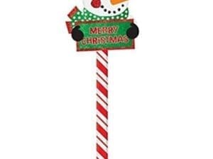 Glitter Snowman Merry Christmas Yard Sign