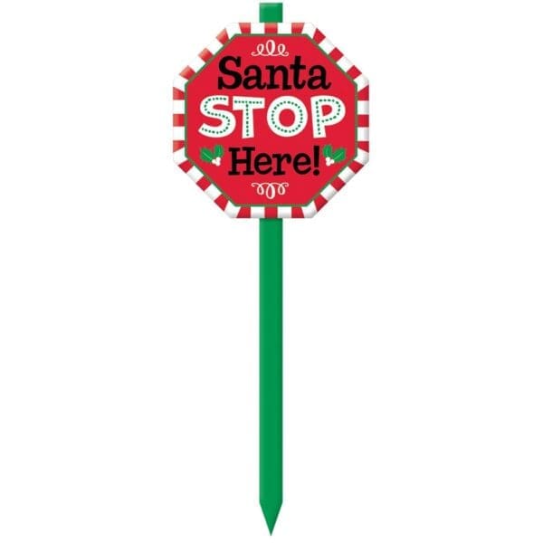 Santa Stop Here Yard Stake