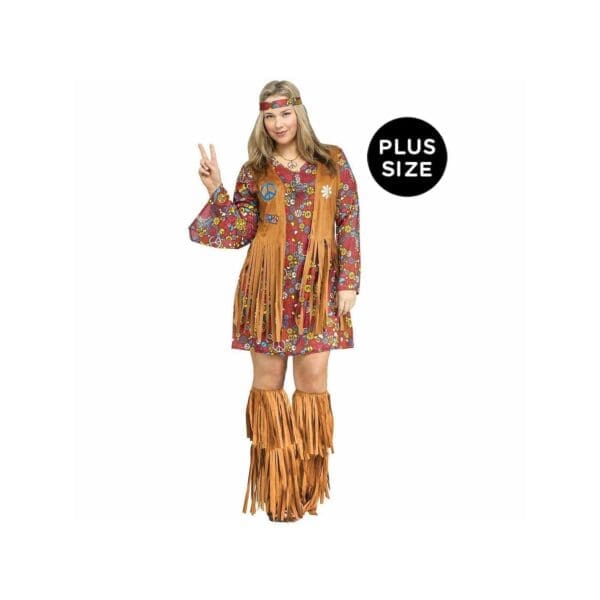 Adult Peace and Love Hippie Costume - PLUS SIZE - by Spencer's