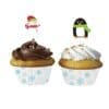 Christmas Pals and Snowflakes Baking Cups with Picks - 12 Pack