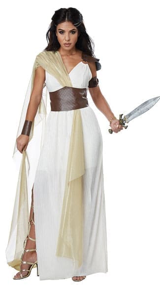 Spartan Warrior Queen Costume by California Costumes, Cream/Gold, Size XS - Yandy.com
