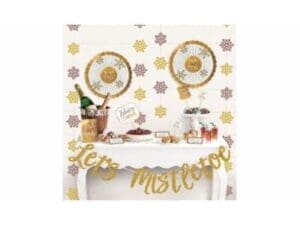 Amscan Christmas Let's Mistletoe Deluxe Buffet Decorating Kits, White/Gold