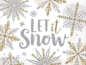 Christmas Shining Snow 2-Ply Lunch Napkins, 6-1/2" X 6-1/2", 16 Napkins per Pack