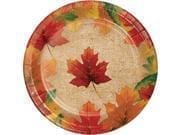 Red and Yellow Rustic Leaves Luncheon Plates 6.75"
