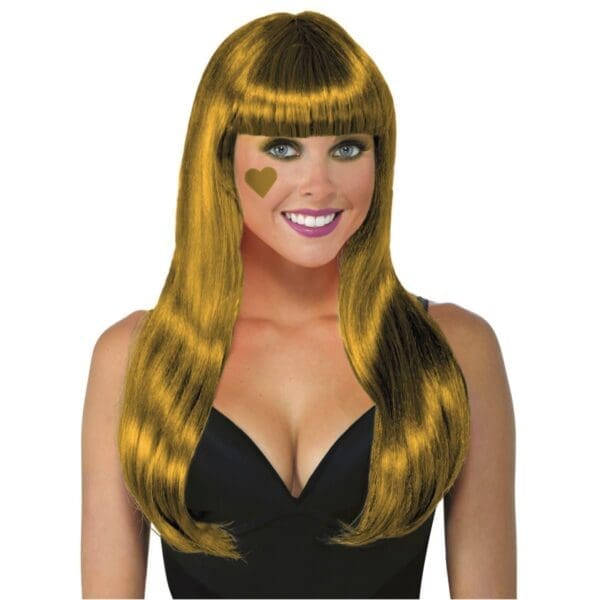 Shop by Color - Gold: Gold Wig Dress up Accessory, One Size , Yellow