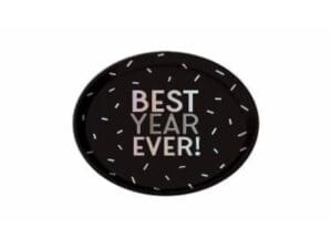 New Year's Disco Ball Drop Coupe Platters, 14", Multicolor