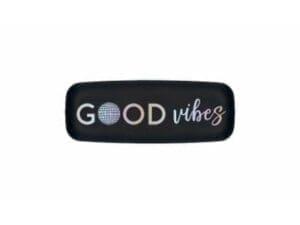 Black & Iridescent Good Vibes Rectangular Platter