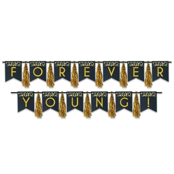 Forever Young Tassel Streamer - 13 in. X 9 Ft. & 13 in. X 8 Ft.