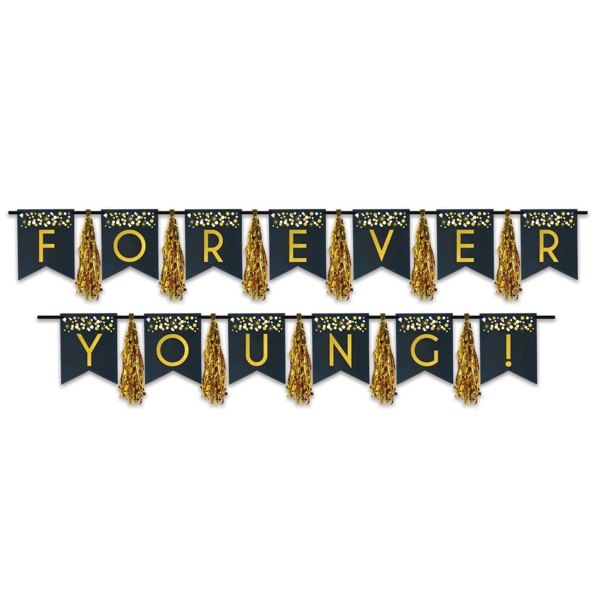 Forever Young Tassel Streamer - 13 in. X 9 Ft. & 13 in. X 8 Ft.