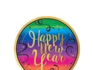 Colorful New Year's Dessert Plates 18ct