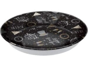 New Year's 13.75 in. X 2.25 in. Black Plastic Bowl