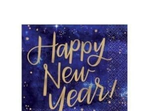Midnight New Year's Eve 2-Ply Beverage Napkins, 5" X 5", Blue