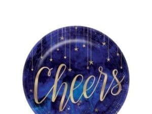 Midnight New Year's Eve 7" Plates, Blue