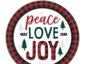 Amscan Cozy Holiday Christmas Round Plate, Multicolor, 6/Pack (542188)