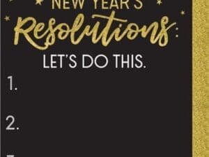 Glitter Gold New Year's Resolutions Chalkboard Sign