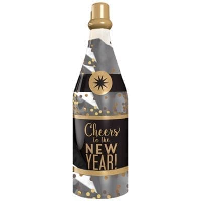 New Year's Inflatable Champagne Bottle, Black/Gold