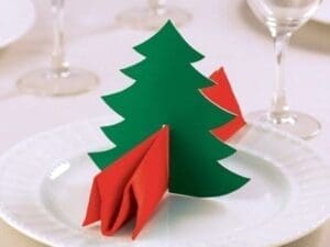 Christmas Tree Place Card Napkin Holders 12ct