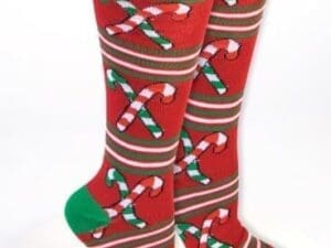 Ugly Christ.knee Socks-candy Canes
