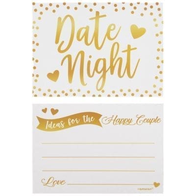 Metallic Gold & White Date Night Advice Cards, 24ct