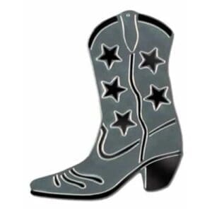 Foil Cowboy Boot Silhouette (silver) Party Accessory (1 Count)