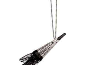 Beads with Happy New Year Horn - Black & Silver