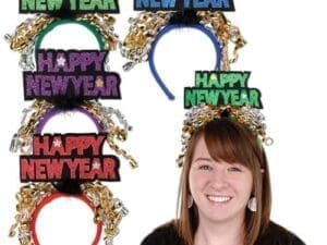 Glittered Happy New Year Headbands