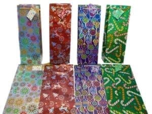 Holographic Christmas Wine Bottle Gift Bags