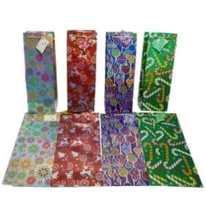 Holographic Christmas Wine Bottle Gift Bags