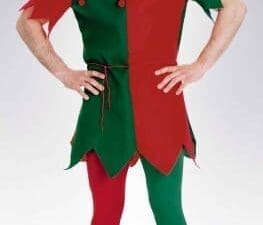 Red and Green Elf Adult Tights Plus Size