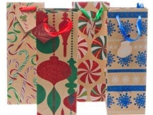 "Beauty of Tradition" Glitter Kraft Bottle Gift Bags