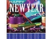 Purple and Blue Party Pizzaz Printed Luncheon Napkin 6.5"