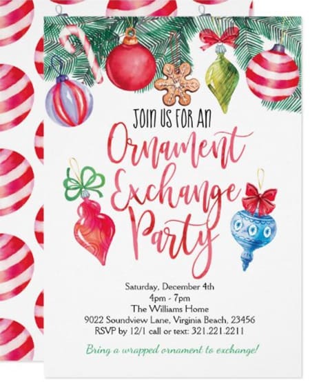 ornament exchange invitation