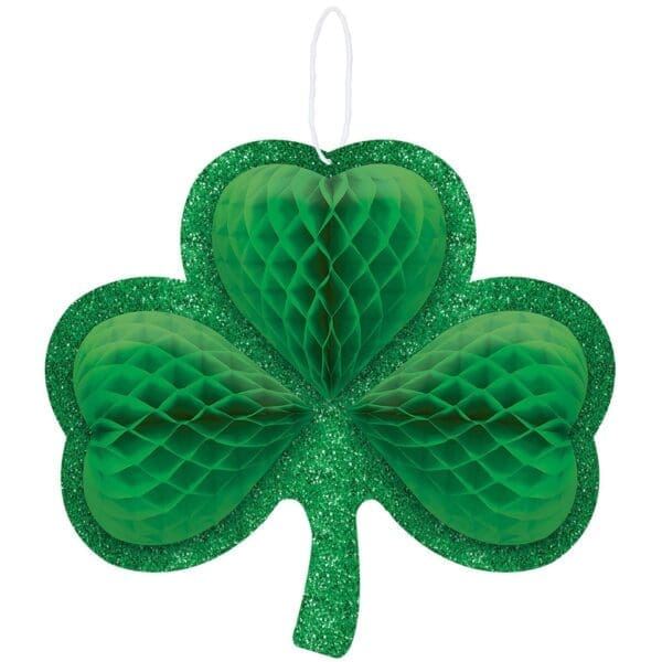 Shamrock 12.5 X 13.5 in. St. Patricks Day Paper Tissue Honeycomb Decoration, Green