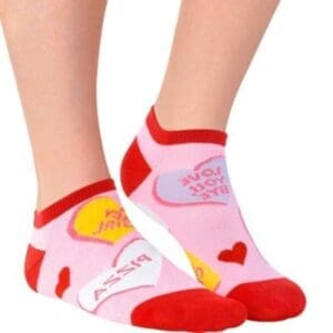 Adult Conversation Heart Ankle Socks Valentine's Day