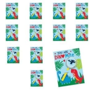 Dinosaur Valentine Exchange Cards with Favors 12ct Valentine's Day