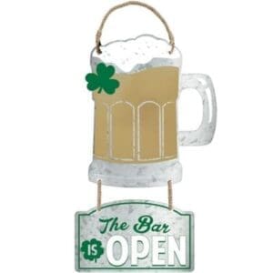 Beer Mug Cutout Metal Hanging Sign St. Patrick's Day
