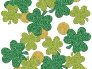 Large Sparkled Shamrock and Coins Confetti