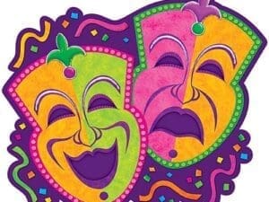 15 X 16 in. Comedy and Tragedy Masks Mardi Gras Paper Cutouts
