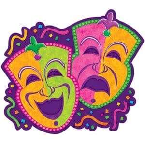 15 X 16 in. Comedy and Tragedy Masks Mardi Gras Paper Cutouts