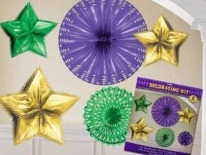 Foil Mardi Gras Starburst Decorating Kit 6pc