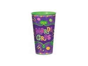 Mardi Gras  28 Oz Cup  Purple Green