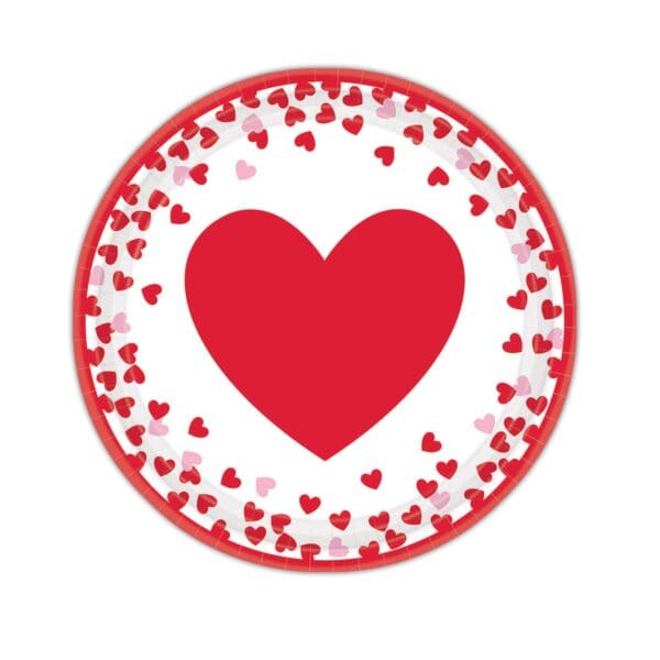 Hearts 7" Paper Plates by Windy City Novelties