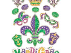 Mardi Gras Vinyl Embossed Window Decoration