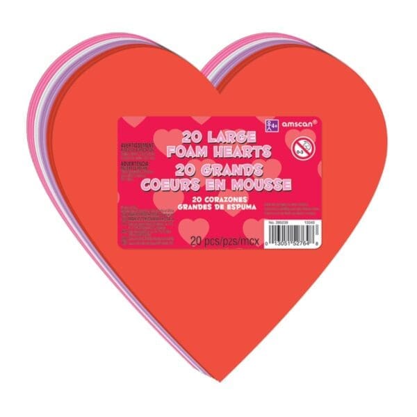 6 in. Valentine's Day Foam Large Craft Hearts
