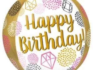 Happy Birthday Gems Balloon - Orbz