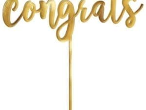 Gold Congrats Graduation Cake Topper